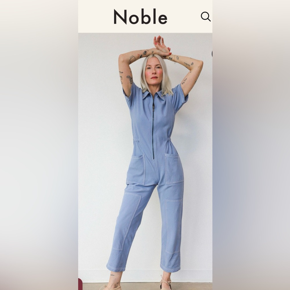 NEW W TAGS NOBLE UTILITY JUMPSUIT PEBBLE BLUE Large